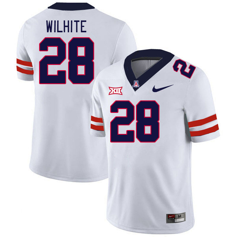 Men #28 Anthony Wilhite Arizona Wildcats Big 12 Conference College Football Jerseys Stitched-White